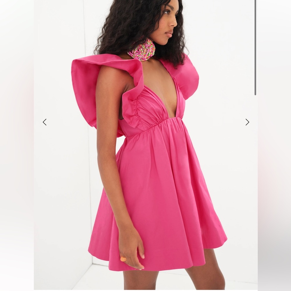 For Love And Lemons Clementine Ruffles Poplin Mini Dress